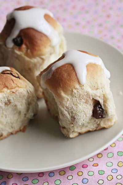 Lemon-Cherry Hot Cross Buns