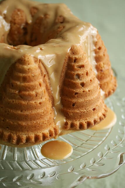 Apple-Beer Bundt Cake with Dulce de Leche Glaze