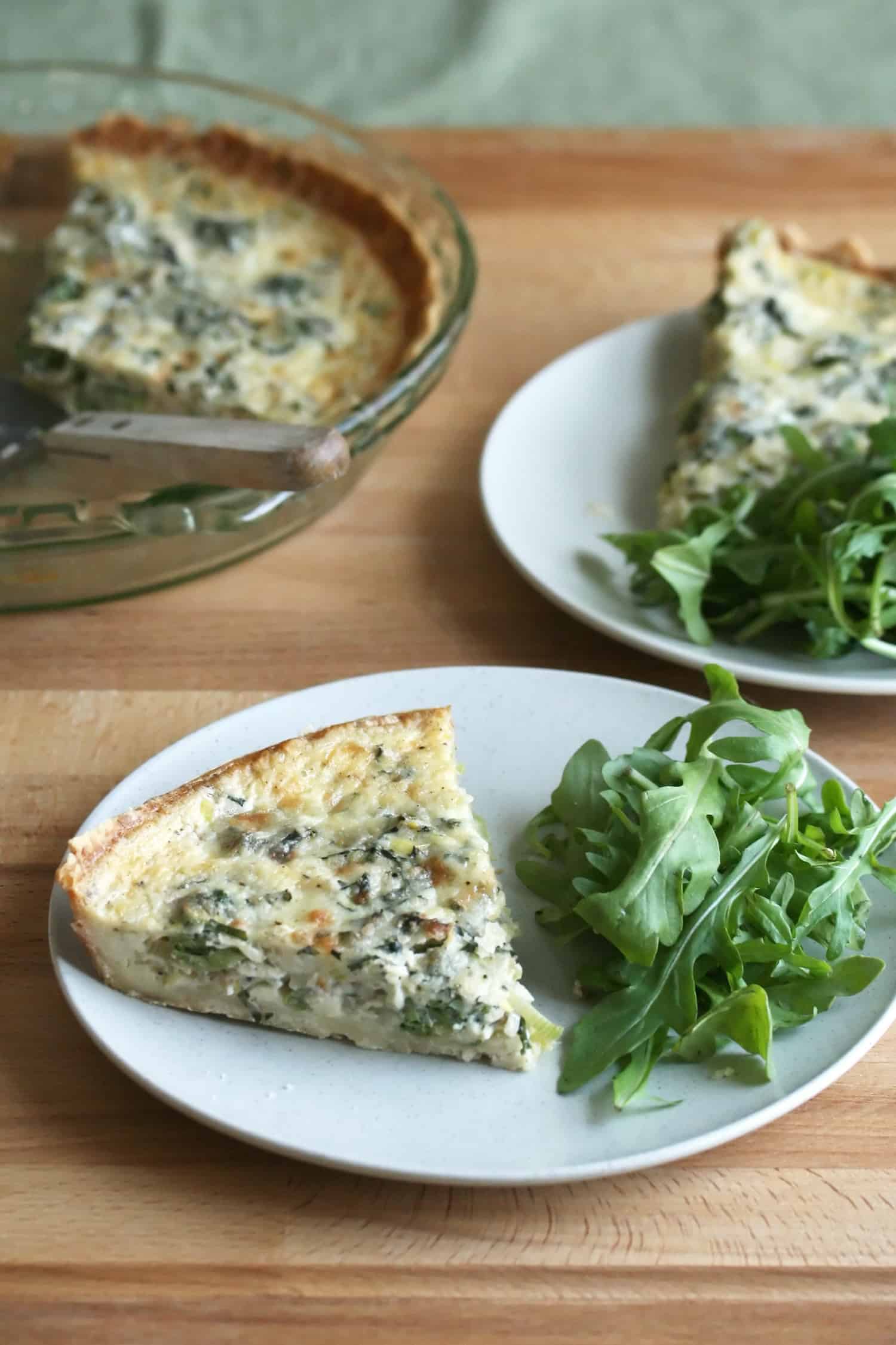 Spring Leek and Fiddlehead Quiche