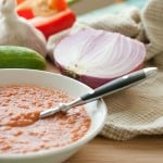 Bowl of Cold Gazpacho Soup