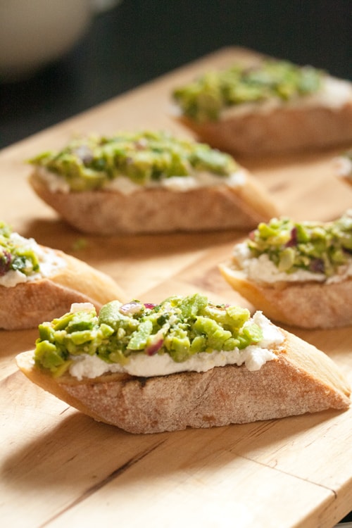 Fava and Ricotta Crostini