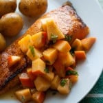 Broiled Salmon with Persimmon-Lime Salsa