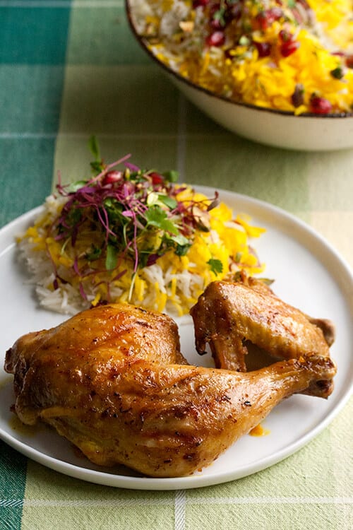 Anniversary Grilled Chicken with Saffron and Preserved Lemon