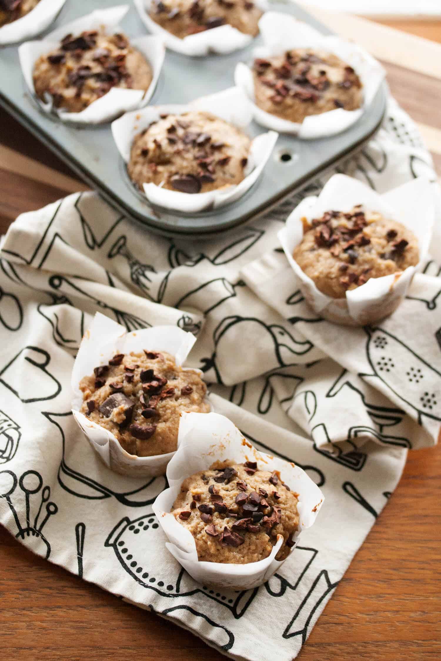 Rye Muffins with Pear and Dark Chocolate