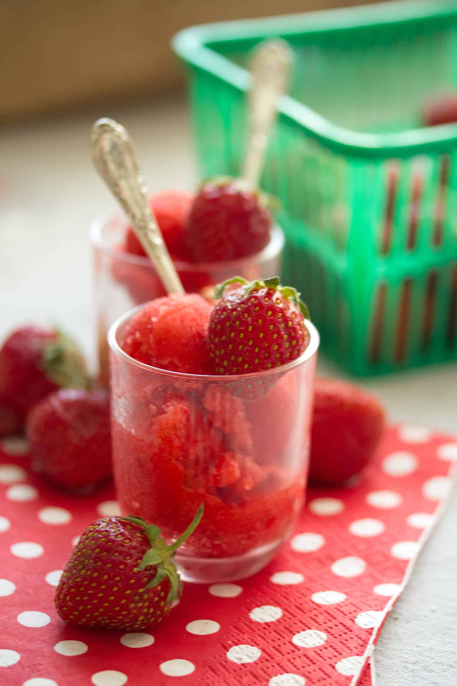 Strawberry-Basil Blender Sorbet