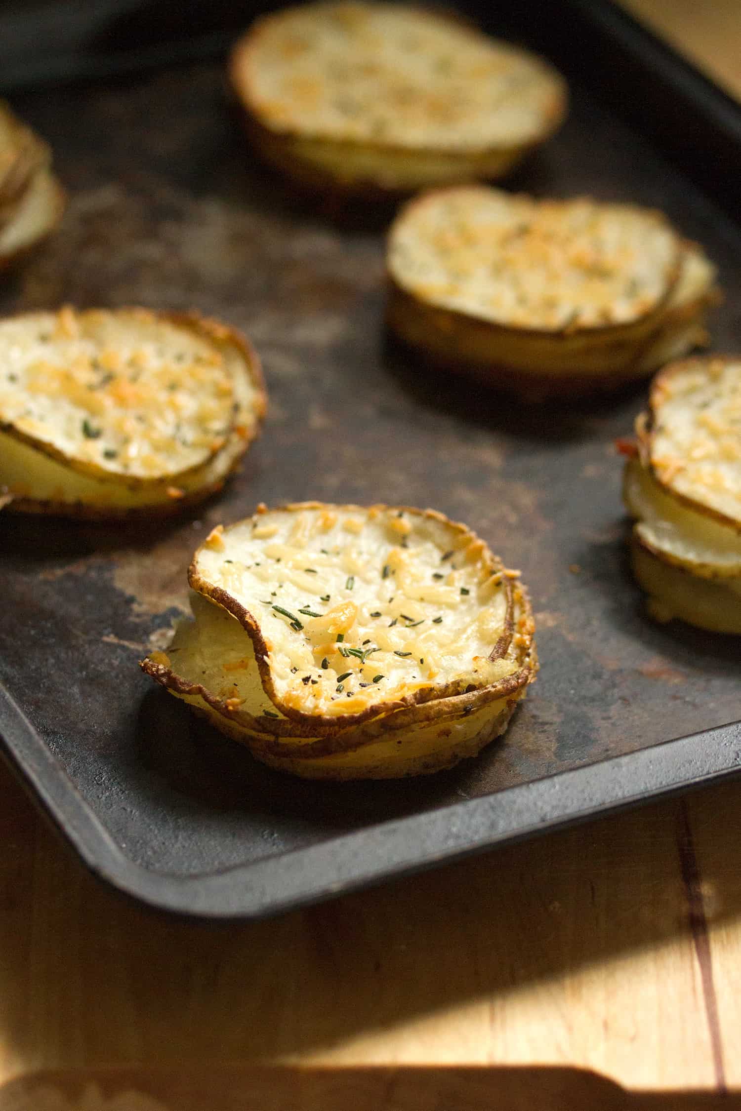 Crispy Rosemary-Parmesan Potato Stacks