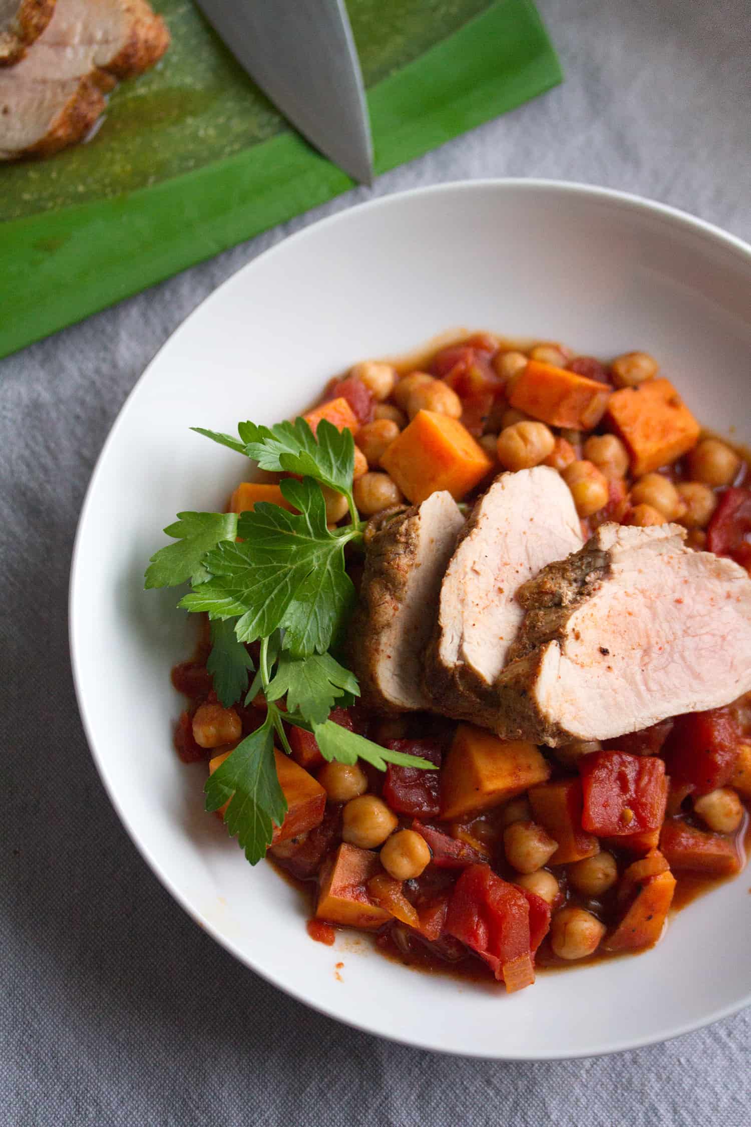 Pork Tenderloin with Spicy Chickpea Stew