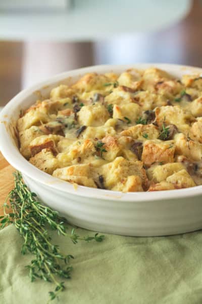 Savoury Mushroom Bread Pudding