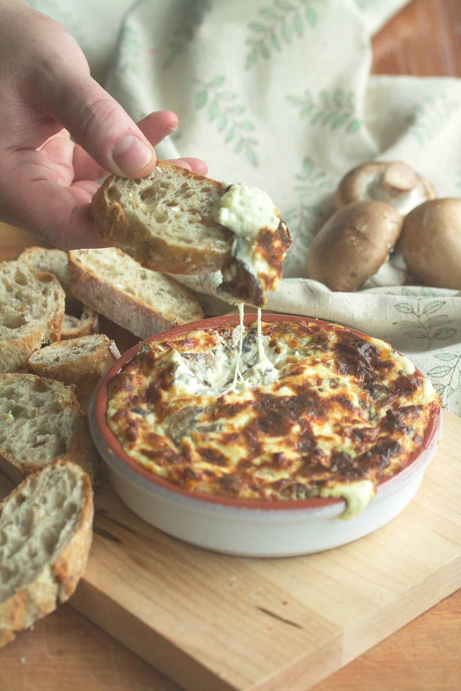 Truffled Hot Cheese Dip with Mushrooms