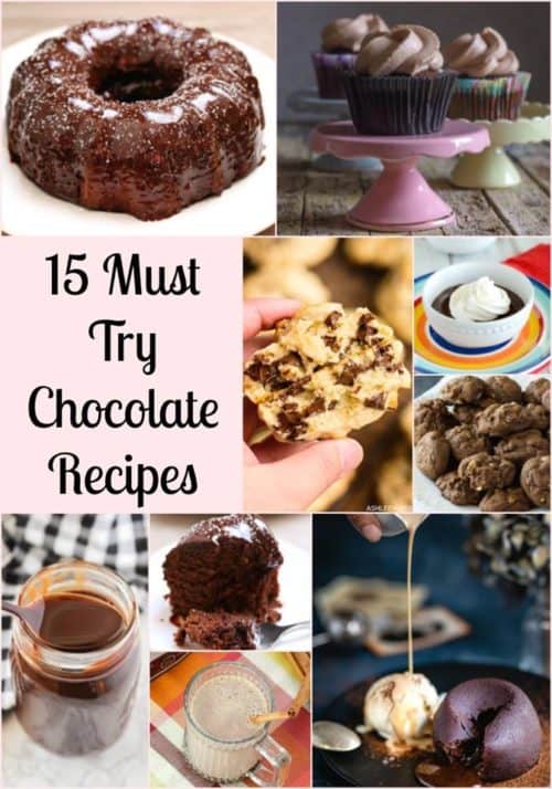 Photo Collage of 15 Must-Try Chocolate Recipes