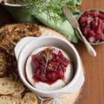 Baked Brie with Wine-Poached Pear Compote