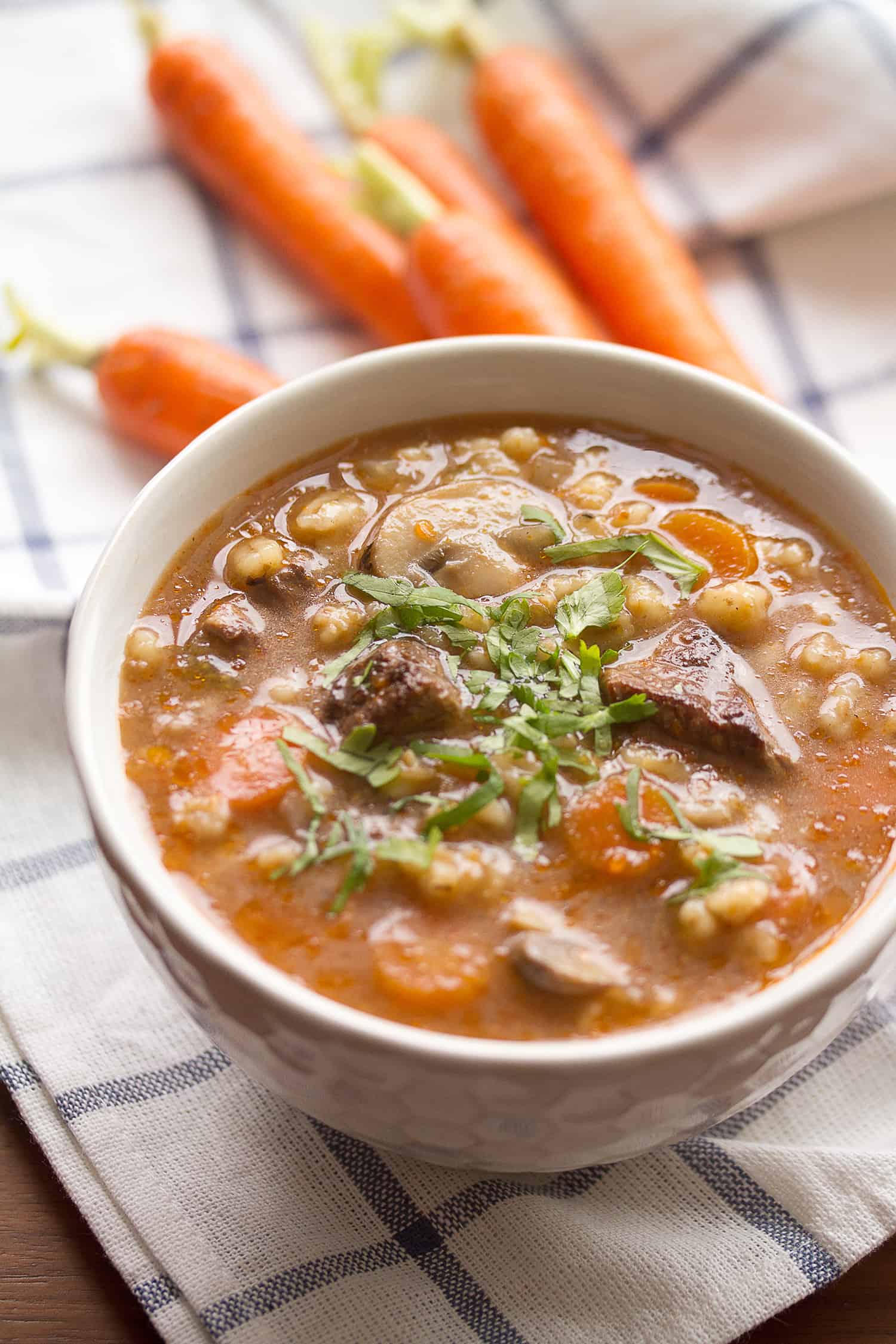 Instant Pot Beef and Barley Soup - Crumb: A Food Blog