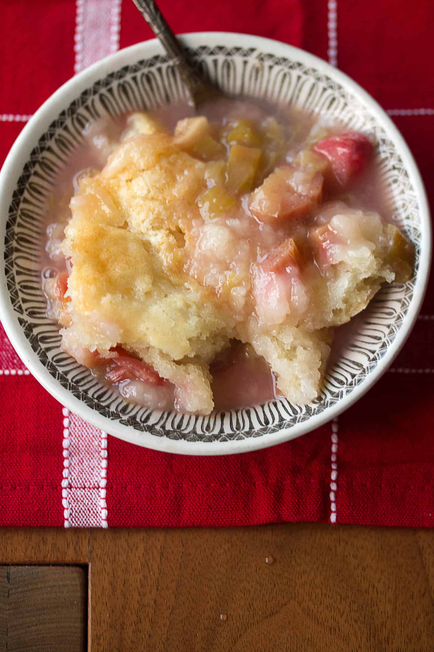 Saucy Rhubarb Pudding Cake Crumb A Food Blog